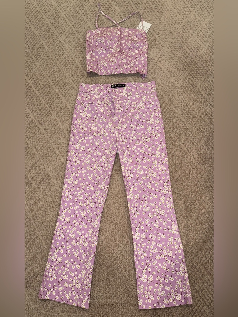 Zara Lilac Floral Two-Piece Set